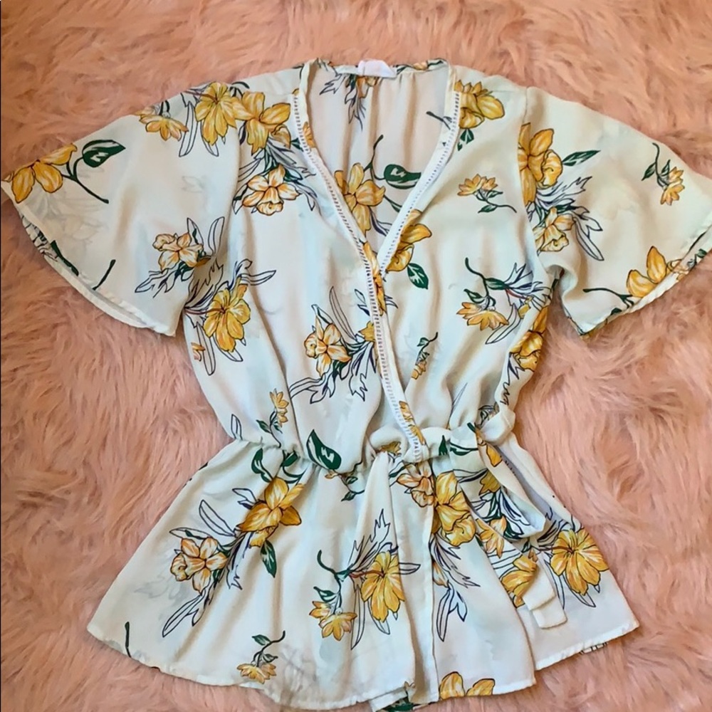 White floral top